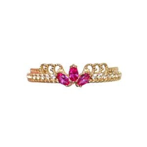 Gorgeous 14k Solid Gold Pink Stone Ring 1.45 Grams Size 8.25